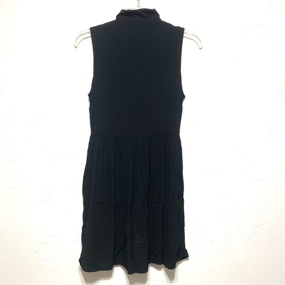 Forever 21 Black Flowy Button Up Tank Collar Summer Dress size Small - Picture 5 of 5